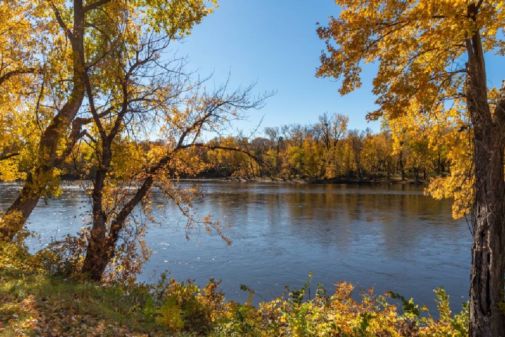The Mississippi River in the fall near Otsego, Minnesota (MN)