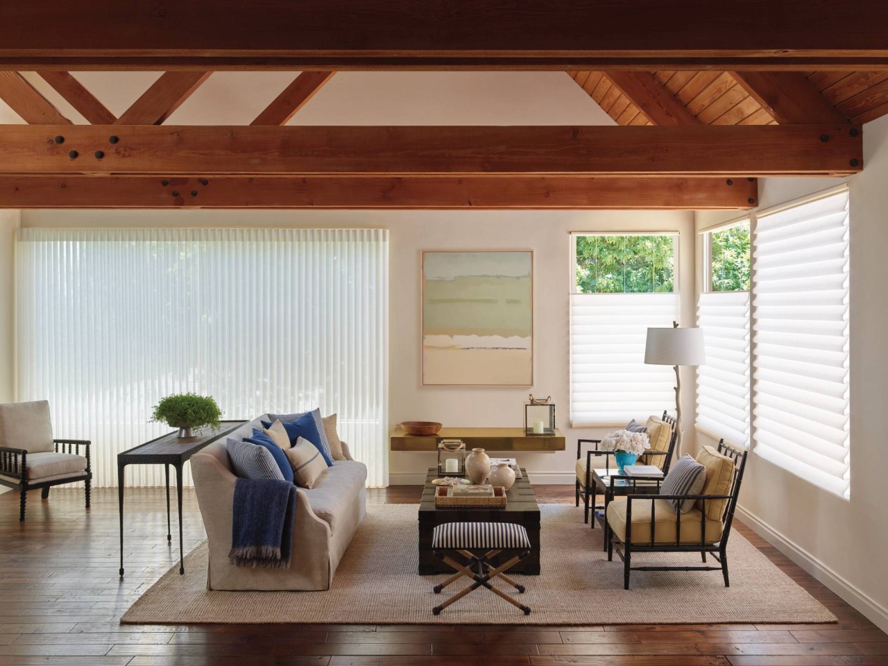 Hunter Douglas Vignette® Roman Shades in a living room near Saint Michael, Minnesota (MN)